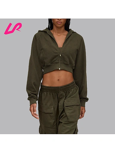 cropped zip up hoodie womens